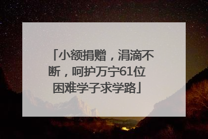小额捐赠，涓滴不断，呵护万宁61位困难学子求学路