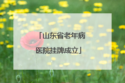 山东省老年病医院挂牌成立