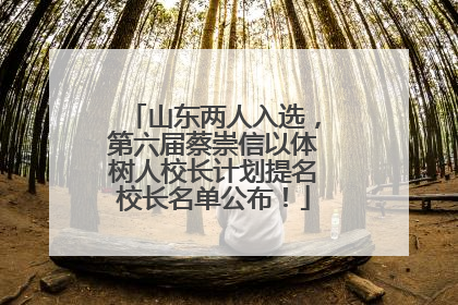 山东两人入选，第六届蔡崇信以体树人校长计划提名校长名单公布！
