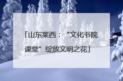 山东莱西：“文化书院课堂”绽放文明之花