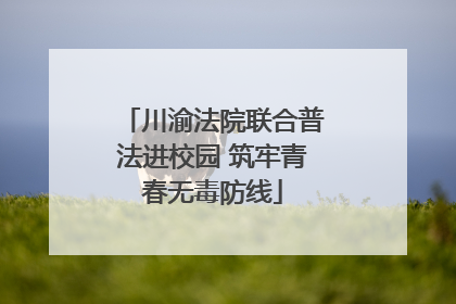川渝法院联合普法进校园 筑牢青春无毒防线