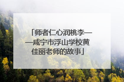 师者仁心润桃李——咸宁市浮山学校黄佳丽老师的故事