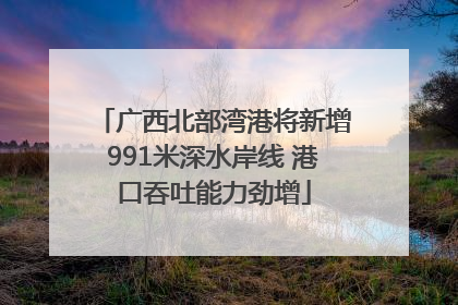 广西北部湾港将新增991米深水岸线 港口吞吐能力劲增
