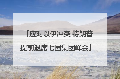 应对以伊冲突 特朗普提前退席七国集团峰会