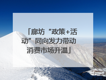 廊坊“政策+活动”同向发力带动消费市场升温
