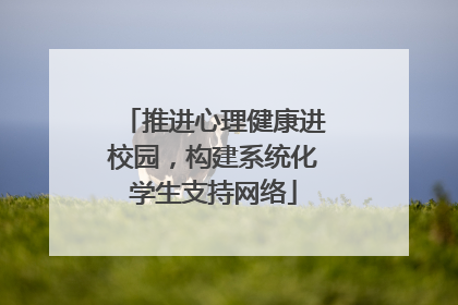 推进心理健康进校园，构建系统化学生支持网络