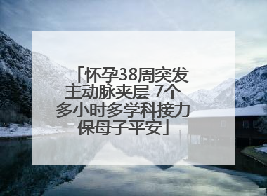 怀孕38周突发主动脉夹层 7个多小时多学科接力保母子平安