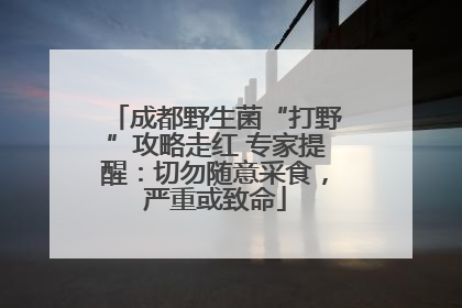 成都野生菌“打野”攻略走红 专家提醒：切勿随意采食，严重或致命