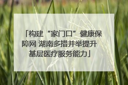 构建“家门口”健康保障网 湖南多措并举提升基层医疗服务能力