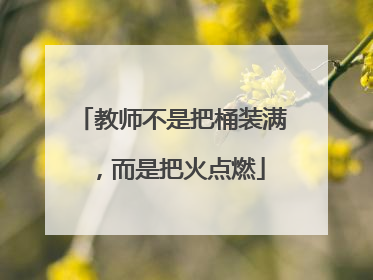 教师不是把桶装满，而是把火点燃