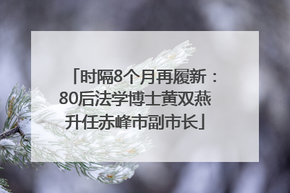 时隔8个月再履新：80后法学博士黄双燕升任赤峰市副市长