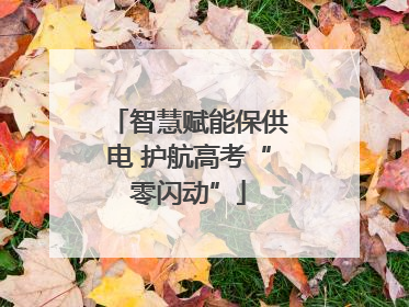 智慧赋能保供电 护航高考“零闪动”