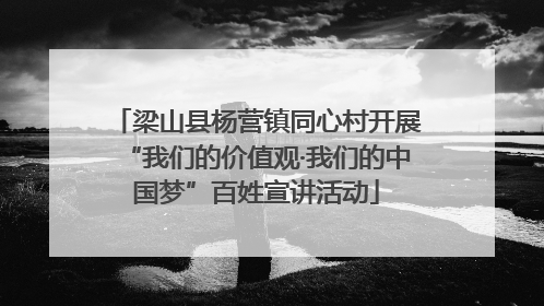 梁山县杨营镇同心村开展“我们的价值观·我们的中国梦”百姓宣讲活动