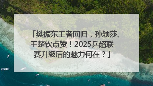樊振东王者回归，孙颖莎、王楚钦点赞！2025乒超联赛升级后的魅力何在？