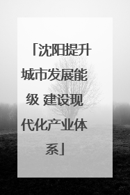 沈阳提升城市发展能级 建设现代化产业体系