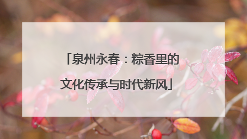 泉州永春：粽香里的文化传承与时代新风