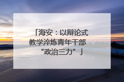 海安：以辩论式教学淬炼青年干部“政治三力”