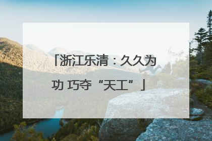 浙江乐清：久久为功 巧夺“天工”