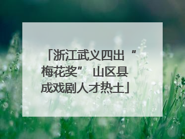 浙江武义四出“梅花奖” 山区县成戏剧人才热土