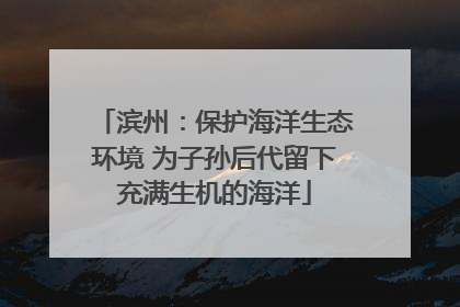 滨州：保护海洋生态环境 为子孙后代留下充满生机的海洋