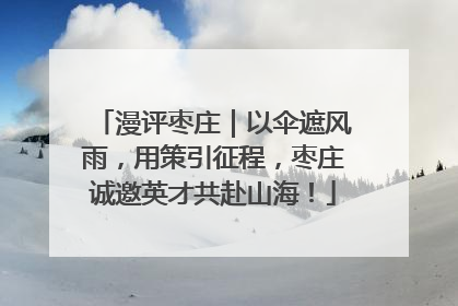 漫评枣庄｜以伞遮风雨，用策引征程，枣庄诚邀英才共赴山海！