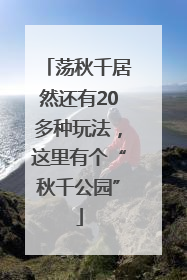 荡秋千居然还有20多种玩法，这里有个“秋千公园”
