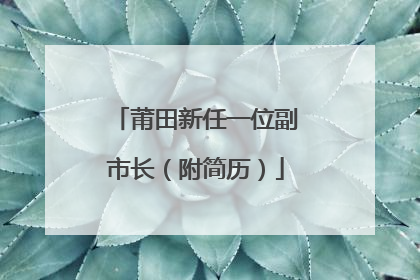 莆田新任一位副市长（附简历）
