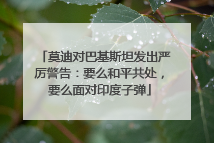 莫迪对巴基斯坦发出严厉警告：要么和平共处，要么面对印度子弹