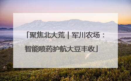 聚焦北大荒｜军川农场：智能喷药护航大豆丰收