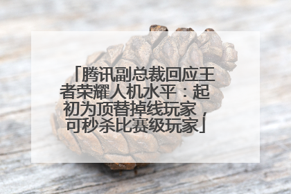 腾讯副总裁回应王者荣耀人机水平：起初为顶替掉线玩家，可秒杀比赛级玩家