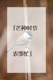 芒种时节农事忙