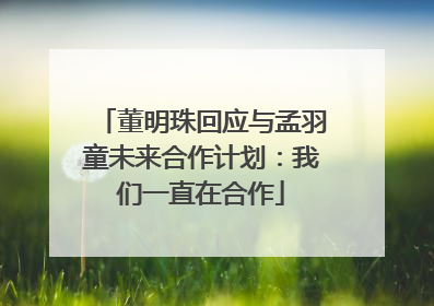 董明珠回应与孟羽童未来合作计划：我们一直在合作