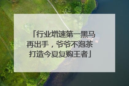 行业增速第一黑马再出手，爷爷不泡茶打造今夏复购王者