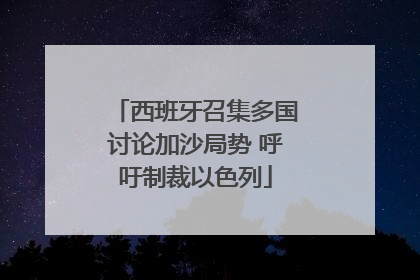 西班牙召集多国讨论加沙局势 呼吁制裁以色列