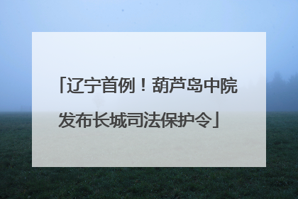 辽宁首例！葫芦岛中院发布长城司法保护令