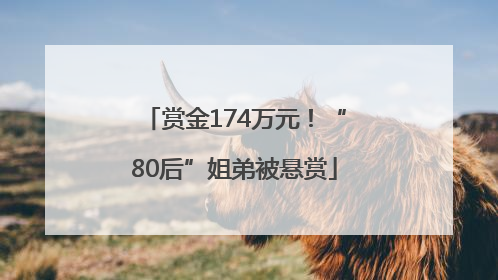 赏金174万元！“80后”姐弟被悬赏