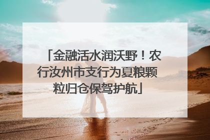 金融活水润沃野！农行汝州市支行为夏粮颗粒归仓保驾护航