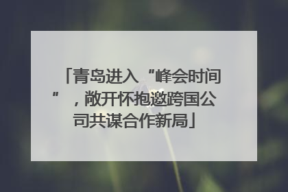 青岛进入“峰会时间”，敞开怀抱邀跨国公司共谋合作新局