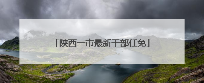 陕西一市最新干部任免