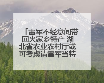 雷军不经意间带回火家乡特产 湖北省农业农村厅或可考虑请雷军当特产大使
