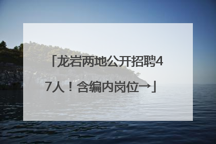 龙岩两地公开招聘47人！含编内岗位→