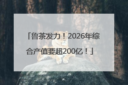 鲁茶发力！2026年综合产值要超200亿！
