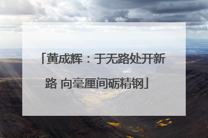黄成辉：于无路处开新路 向毫厘间砺精钢