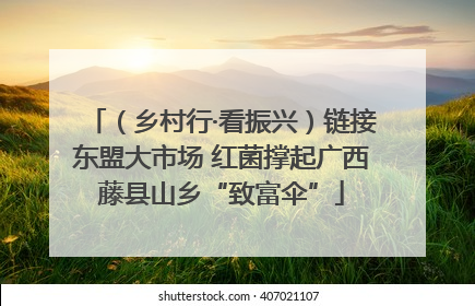 （乡村行·看振兴）链接东盟大市场 红菌撑起广西藤县山乡“致富伞”