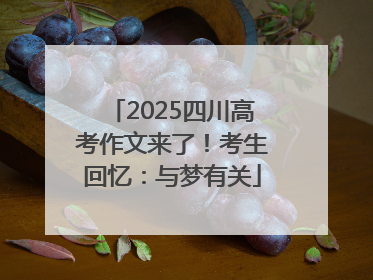 2025四川高考作文来了！考生回忆：与梦有关
