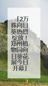 2万株向日葵热烈绽放！郑州植物园向日葵花展今日开幕