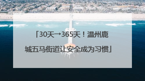 30天→365天！温州鹿城五马街道让安全成为习惯