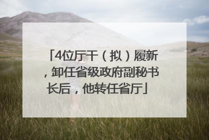4位厅干（拟）履新，卸任省级政府副秘书长后，他转任省厅