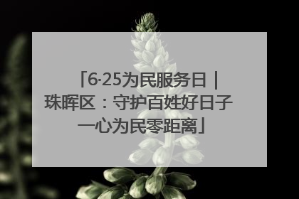 6·25为民服务日｜珠晖区：守护百姓好日子 一心为民零距离