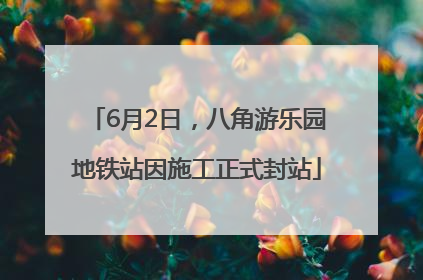 6月2日，八角游乐园地铁站因施工正式封站